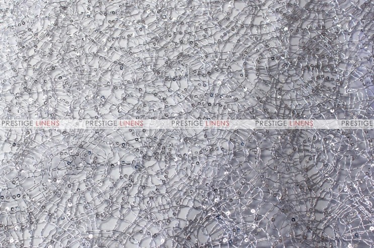 Metallic Chain Lace - Fabric by the yard - Silver