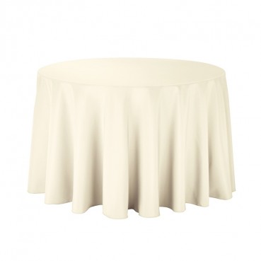 Polyester Tablecloth - 90" Round - Ivory