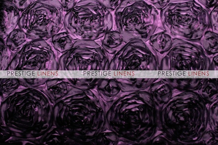 Rosette Satin Table Linen - Plum