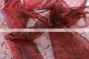 Organza Swirl Table Runner - 628 Burgundy